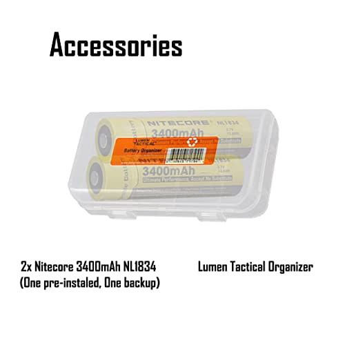 Nitecore Hc60 V2 1200 Lumen Usb-C Rechargeable Headlamp With 2X Nl1834 And Lumentac Organizer (Cool White) #TOP1