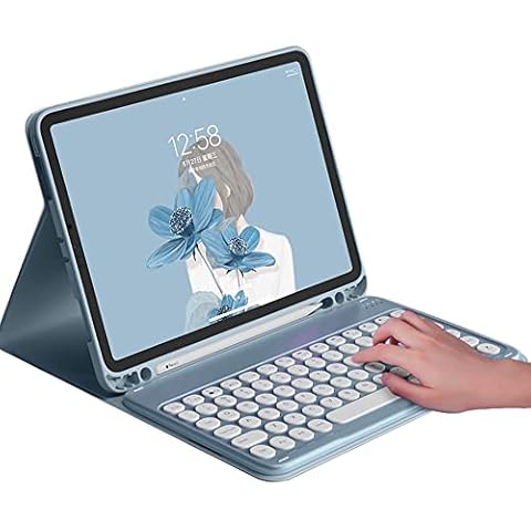 HENGHUI Galaxy Tab A8 10.5 inch 2022 Model SM-X200/X205/X207 Keyboard Case Cute Round Key Color Keyboard Wireless Detachable BT Keyboard Cover with Pencil Holder (Black) Cover