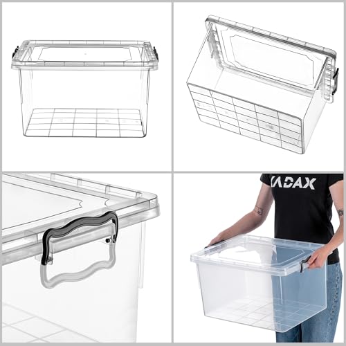 KADAX Transportbox 40L für Rähmchen, Aufbewahrungsbox 54 x 38 x 28,5 cm mit Deckel zur sicheren Aufbewahrung und zum Transport von Honig