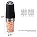 Gravity Electric Pepper Grinder or Salt Grinder Mill【White Light】- Battery Operated Automatic Pepper Mill with Light, Adjustable Coarseness, One Handed Operation, Cleaning Brush, Black by AmuseWit