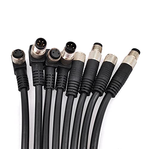 Conector de sensor M8 de 3 pines macho angular con cable de PVC 2 metros 4