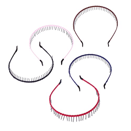 LALAFINA 5 Pcs Makeup Hairband Hairbands for Women's Metal Headbands for Women Sharks Tooth Headband Wavy Spring Wide Teeth Comb Headgear Women Band Toothed