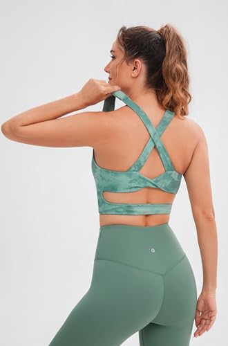 Image of Sports Bras for Women Criss-Cross Back Padded Workout Tank Tops Medium Support Crop Tops for Women