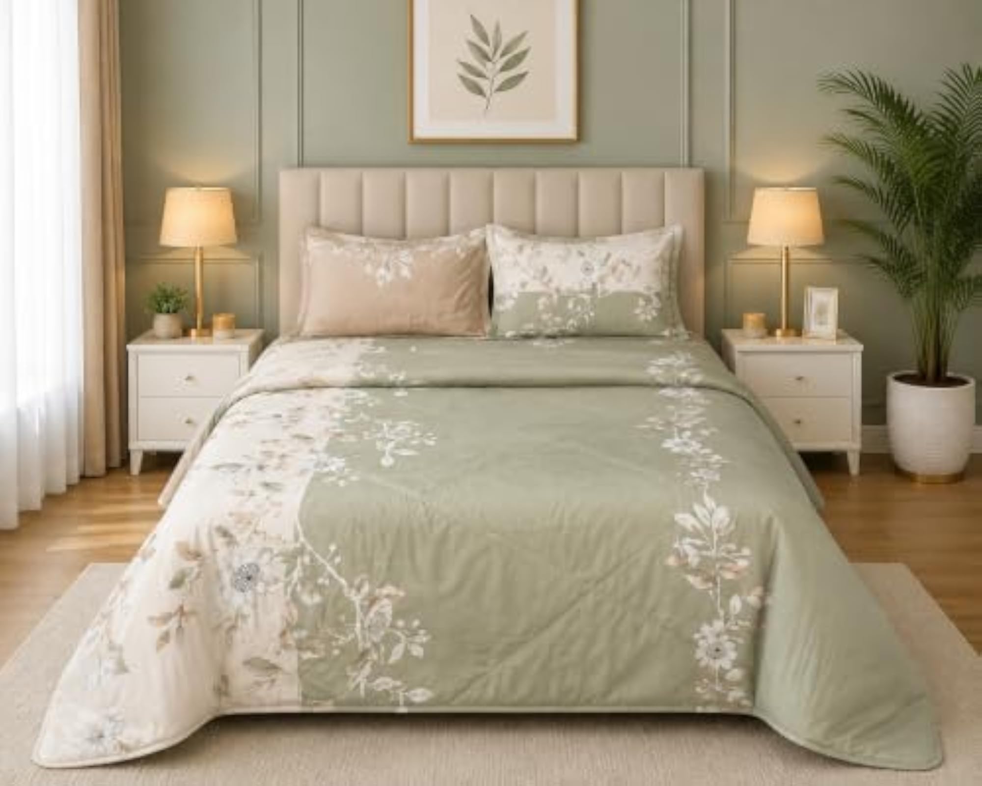 Premium Comforter Bedding Set with Double Flat Bedsheet & 2 Pillow Covers