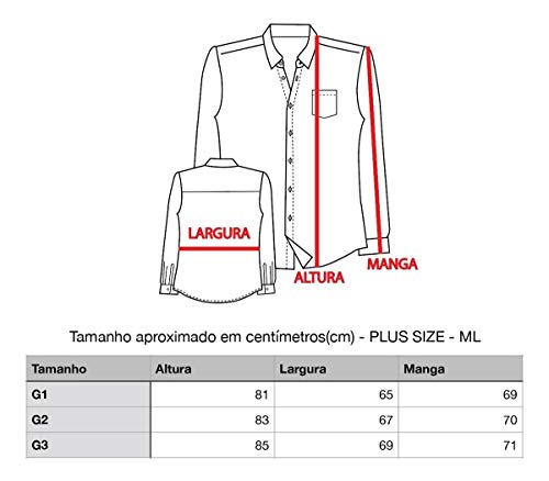 Camisa Social Manga Longa Plus Size