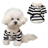 MANON ROSA Dog Clothes, Designer Boy Polo Shirt for Small Medium Dogs, Soft Puppy Outfit, Breathable Male Yorkie Chihuahua Shih Tzu Poodle Kitten Cat T-Shirt, Birthday Gifts - Blue, XS, Fit 1.1-3.3lbs