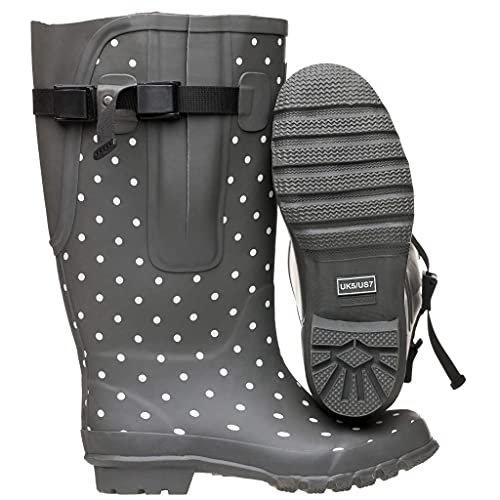Jileon Extra Wide Calf Womens Rain Boots with Rear Expansion - Fit up to 20" Calves | Designed For Ladies with Wide Feet or Ankles | Durable and 100% Waterproof Boots4