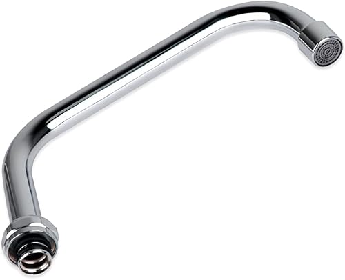 KWODE Pieza de repuesto de boquilla giratoria adicional de 6 pulgadas para grifo de fregadero de cocina comercial, boquilla giratoria corta cromada