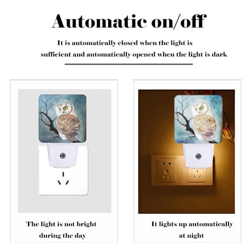Image of Winter Snow Cute Night Light,Plug Into Wall with Dusk to Dawn Light Sensors, Warm Nightlights for Bedroom, Bathroom, Hallway, Kitchen, Gifts Ideal for Boys Girls Women Men