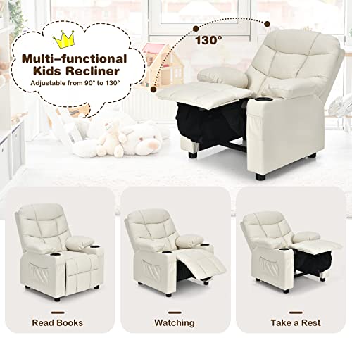 image for Costzon Kids Recliner Chair with Cup Holder, Adjustable Lounge Chair w