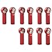 HERCHR RC Car Rod Ends, 10Pcs Aluminium Alloy Metal Link Rod End, M4 Ball Joint Head for 1/10 Model RC Crawler Car Accessories(Red)