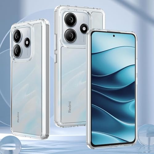 Image of NISHTECH for Redmi Note 14 5G Premium Transparent Hybrid Soft Slim Dust Proof Back Case Cover Silicone with Camera Protection