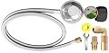 NQN 6 Feet Propane Hose with Regulator, Universal Gas Grill Regulator and Hose with Gauge for Blackstone 28''/36''Griddle,Weber Grill,Propane fire pit and More,3/8" Female Flare for Most LP Gas Grills