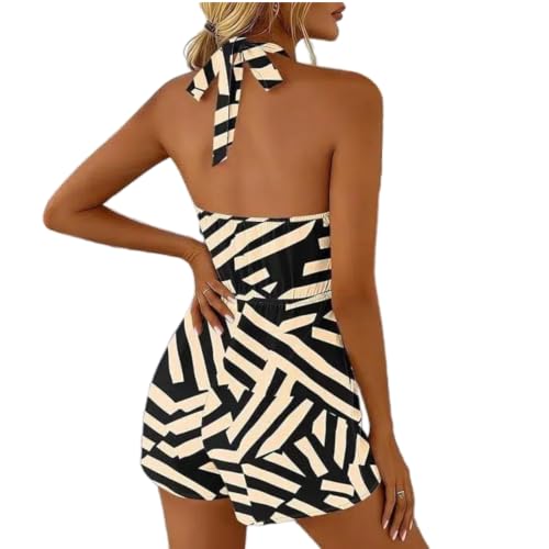 Combinaison Pantalon Femmes Sexy sans Manch Robe Courte Décontractée À Double Poche De Couleur Unie Combinaison Pyjama Floral Imprimer Jumpsuit Fleuri Imprimé Robe Rompers L XXL M S XL Bleu marine L