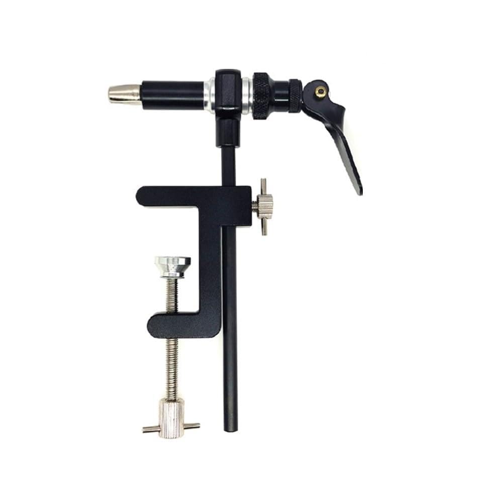 Hoppipola Fly Tying Vise for 360 Rotating Table Clamp Steel Base for Hook Sizes 2/0-24, Fits Tables Up to 40mm Thick, Black Fishing