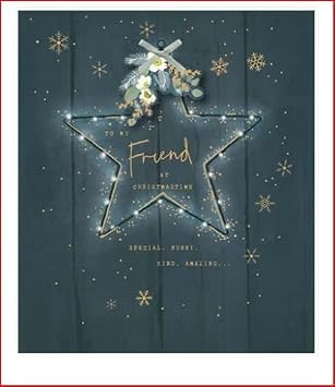 UK Greetings Friend Christmas Card - to My Friend at Christmastime Special, Funny, Kind, Amazing.