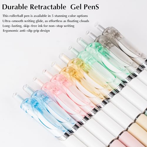 10 bolígrafos retráctiles de tinta gel negra 0.5 mm miniatura 4
