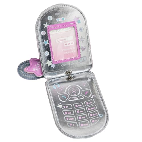 HUANGENG Flip Phone Shaped Photocard Holder, Cartoon...