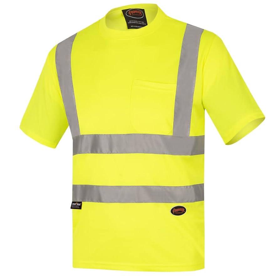 Amazon.com: Pioneer Hi Vis Safety T Shirt for Men, Short