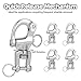 5pcs 316 Stainless Steel Swivel Jaw Snap Shackles, Heavy Duty Quick Release Spring Hook Clips, Marine-Grade Carabiner Sailboat Lift Rope Shackle for Sailing Rigging Climbing Towing Industrial Halyard