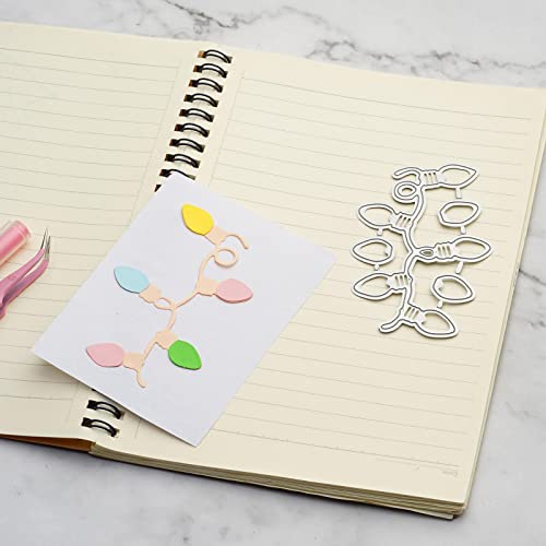 Xuebi Metal Christmas Lights Die Cuts New Year Lantern Cutting Dies Light String Embossing Stencils For Holiday Card Making Diy Scrapbooking Photo Album Decorative #TOP5