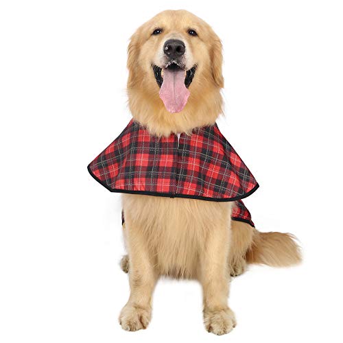 Hde Dog Raincoat Hooded Slicker Poncho For Small To X-Large Dogs And Puppies (Plaid, Large) #TOP2