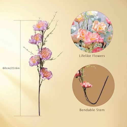 TooGet人工ツツジの花屋外フェイクツツジの茂みシルクフラワー緑人工花パティオ芝生の庭の装飾、高さ60センチメートル（ミックスカラー - 8 PCS）の [3]