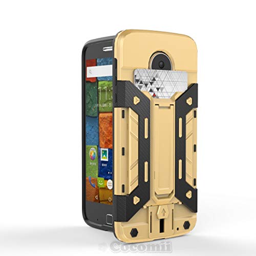 Cocomii Transformer Armor Motorola Moto Z Force/Z2 Force/Z Force Droid Funda Nuevo [Robusto] Incorporado Cartera Soporte Antichoque Caja [Militar Defensor] Case Carcasa for Moto Z Force (T.Gold)