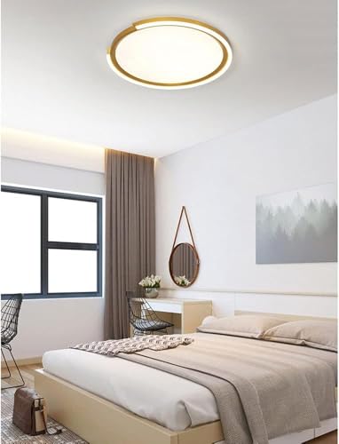 Plafonnier LED chic avec coutures apparentes et finition or - 2