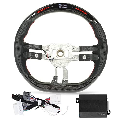 Brilluxa Steering Wheel, Carbon Fiber LED Shift Light Racing Wheel & Performance Steering Wheel, Compatible with Mercedes-Benz AMG E63S W213 C63S C43 W206 2021+, Interior Upgrade
