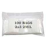 2x3 Plastic Zip Top Bags (Package of 100) Resealable Zipper Poly Bags