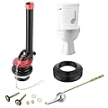 Saillong Universal 2-Inch Toilet Repair Kit, Adjustable High Performance Toilet Tank Flush Valve Replacement Kit with 2-Inch Rubber Flapper, Brass Lever, Bowl Gasket and hardware, Easy to Install