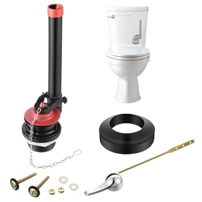Saillong Universal 2-Inch Toilet Repair Kit, Adjustable High Performance Toilet Tank Flush Valve Replacement Kit with 2-Inch Rubber Flapper, Brass Lever, Bowl Gasket and hardware, Easy to Install