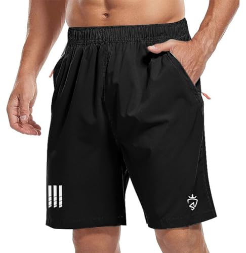 Image of Men's Workout Shorts with Zipper Pockets for Running, Gym, Hiking, Yoga