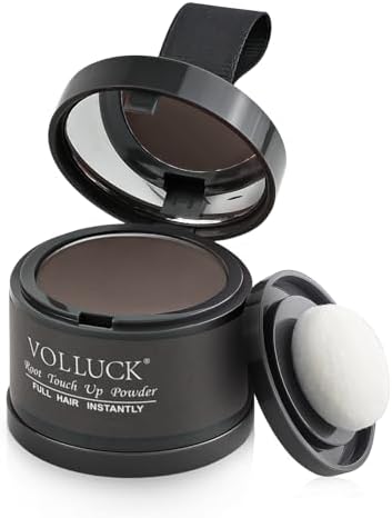 Root Touch up Powder, Instant Hairline Powder for Thinning Areas and Gray Hair Coverage, Natural and Non-greasy Root Cover up for Women and Men (Medium Brown, 0.14 Ounce)