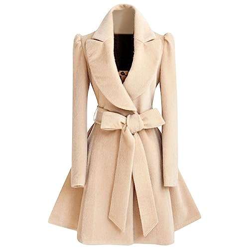Manteau en laine pour femme d'hiver long style trench de mode
