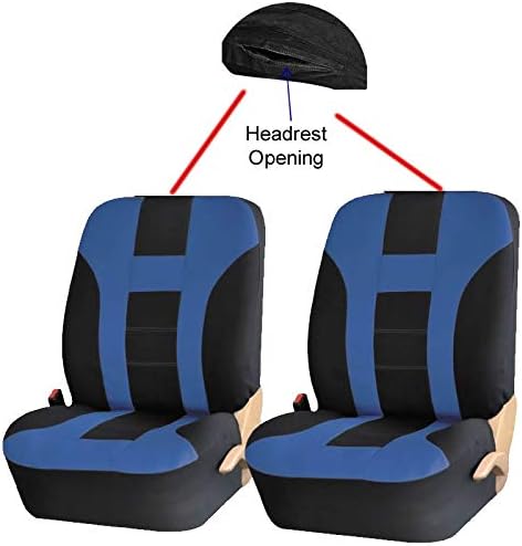 UAA SC-102BL Black and Blue Racing Style Universal Car Seat Cover Set