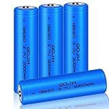 QOJH 4Pack 18650 Battery, 3.7v...