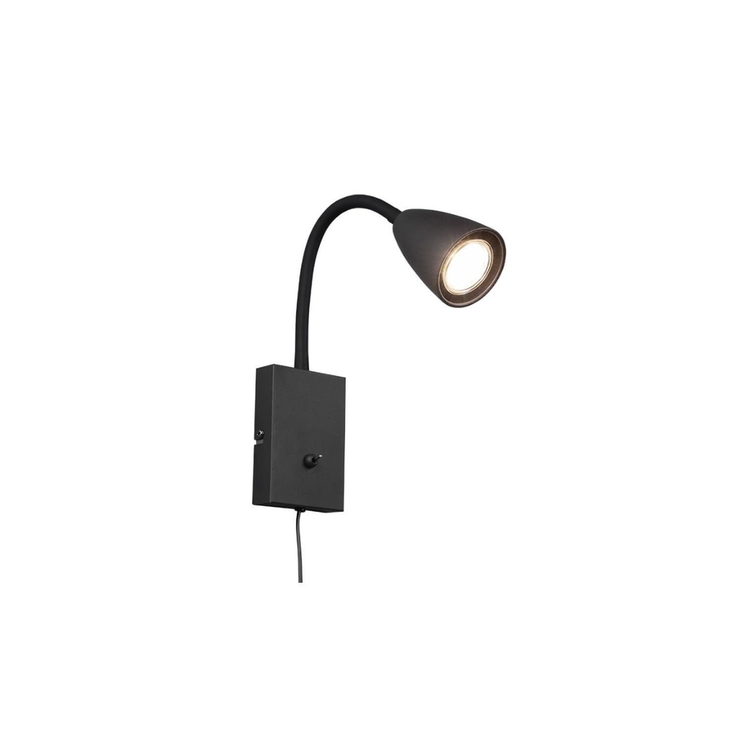 Aplique de pared GU10 color negro de diseño compacto y elegante para iluminación interior