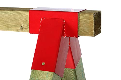 Raccord connecteur de balançoire Rouge 90x90 mm Bois carré