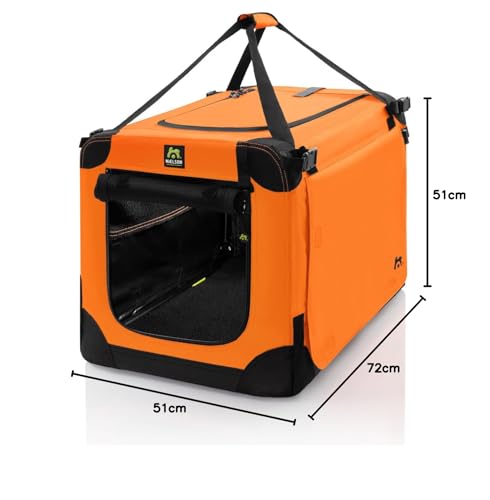 Maelson Soft Kennel Neon-Orange, 72 cm - Faltbare Hunde-Transportbox