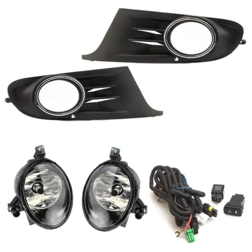 Feux anti-brouillard auto avec couvercle phare LED et grilles au design satine pour Golf MK6