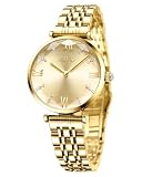 CIVO Orologio Donna Acciaio Inossidabile Impermeabile Minimalista Orologi da Polso Donna Oro Analogico Affari Sportivo