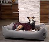 4L Textil Hundebett große Hunde Grau Hundebett abwaschbar Hundekorb große Hunde Hundekissen XL Hundekörbchen flauschig Hundesofa (120x100 cm, Dunkelgrau)