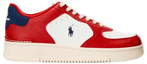 Image of Polo Ralph Lauren Mens Masters Court Logo Leather Sneaker