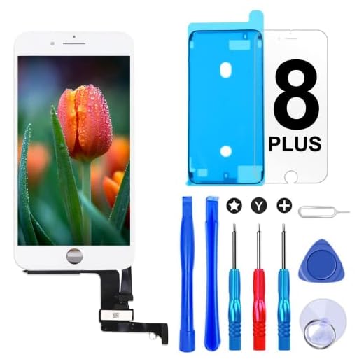 Brinonac Ecran Tactile LCD pour iPhone 8 Plus Vitre De Remplacement LCD Ecran Assemblé avec Kit De Réparation (Blanc, 5,5 Pouces)