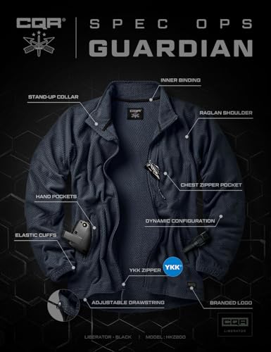 Image of CQR Men's Full-Zip Tactical Jacket, Soft Warm Military Winter Fleece Jackets, Outdoor Coats with Zipper Pockets