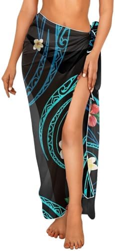 Hawaiian Funny Prints Women's Sarong Wraps Coverups Beach Bikini ...