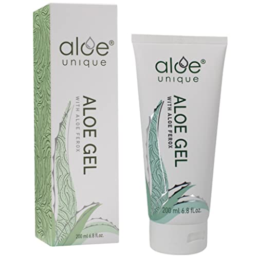 200ml Tube Aloe Gel mit Aloe Ferox (reichhaltiger als Aloe Vera Gel) - Natürliche Hautpflege für Gesicht & Körper - Vegan, Parfüm- & Parabenfrei, ohne Tierversuche, 100% natürlicher Wildwuchs