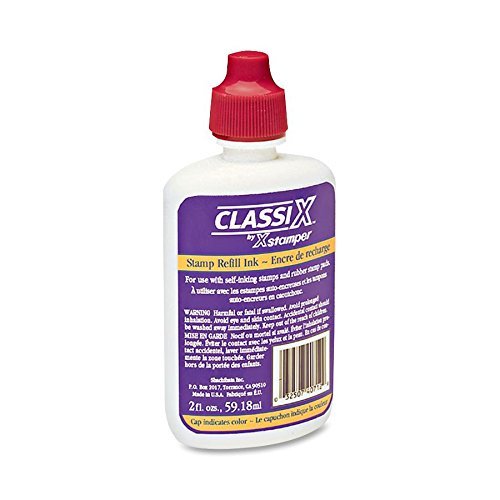 Xstamper 40711 Refill Ink, for Classix pre-Inked Stamps, 2 oz Bottle, Red